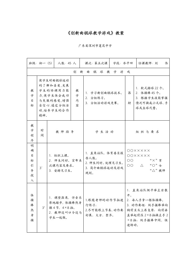 曲棍球教案