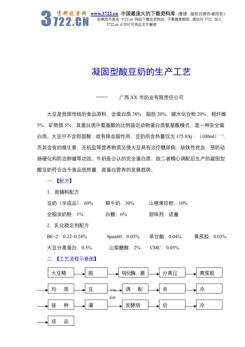 【管理精品】凝固型酸豆奶的生产工艺(DOC4)