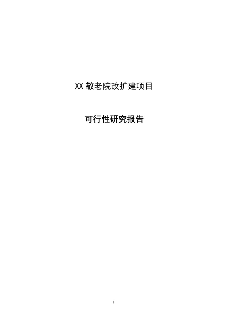 XX敬老院改扩建项目可行性研究报告