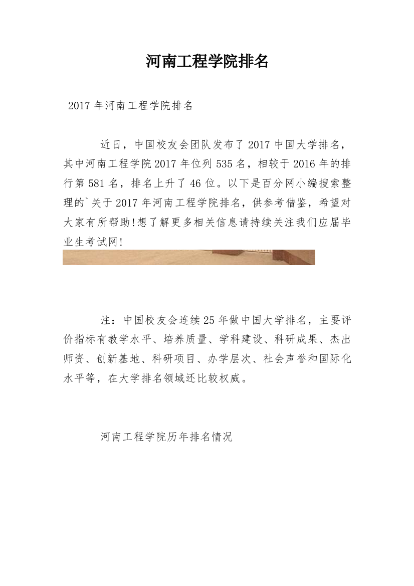 河南工程学院排名