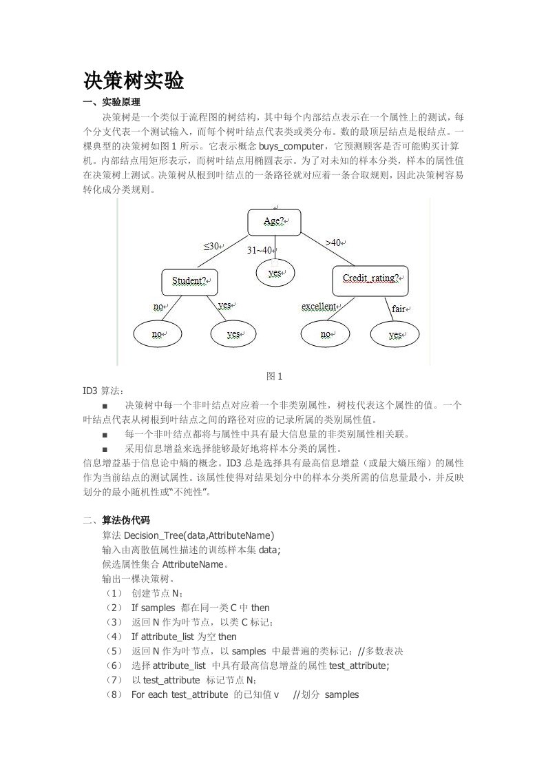 实验二报告-决策树实验