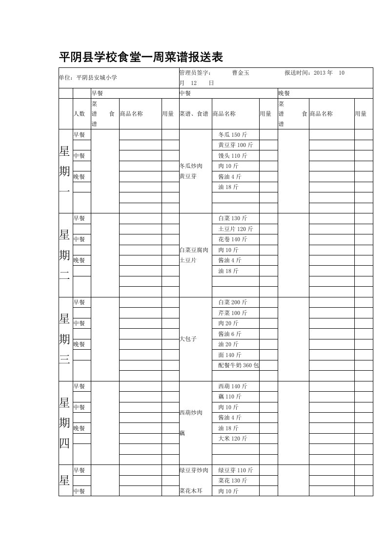 安成小学食谱菜谱