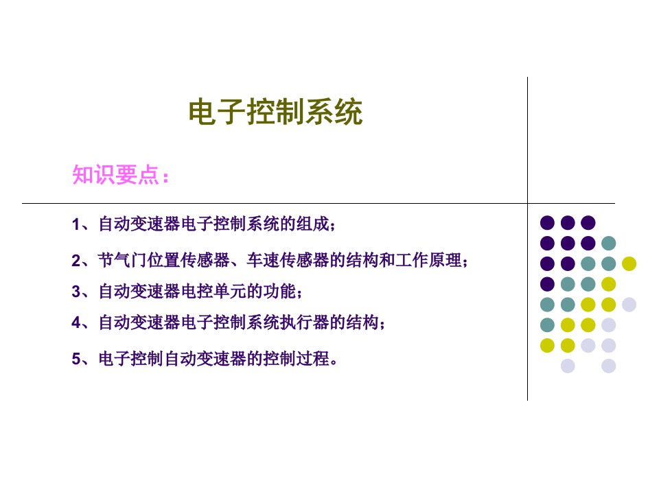 自动变速器电子控制系统ppt课件