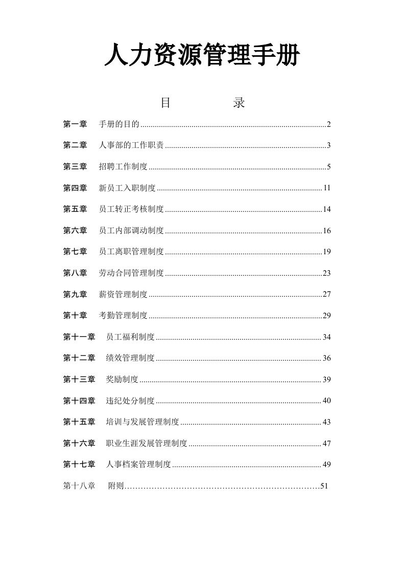 医院人力资源管理手册