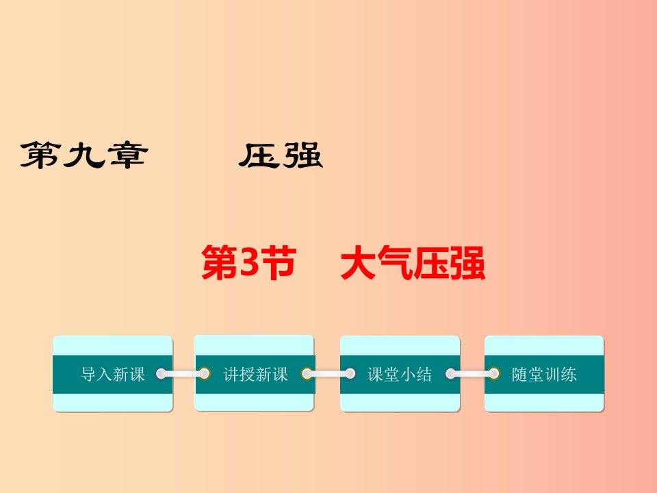 2019年春八年级物理下册第九章第3节大气压强课件