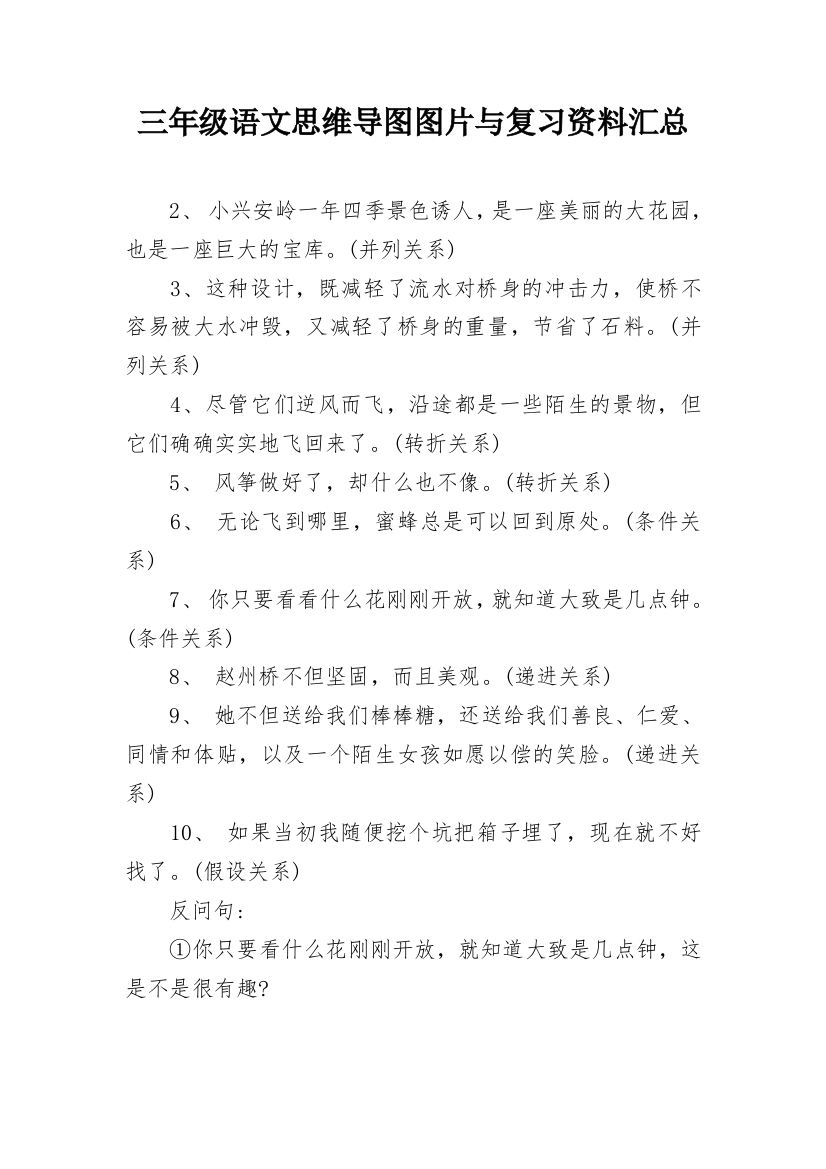 三年级语文思维导图图片与复习资料汇总_1