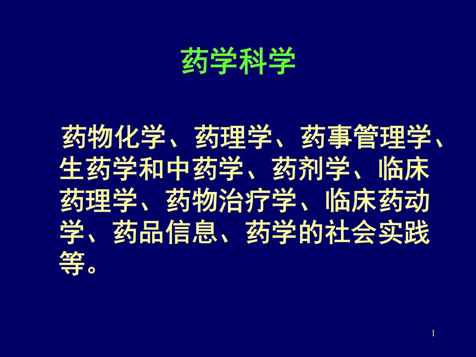 药学的含义讲解PPT课件