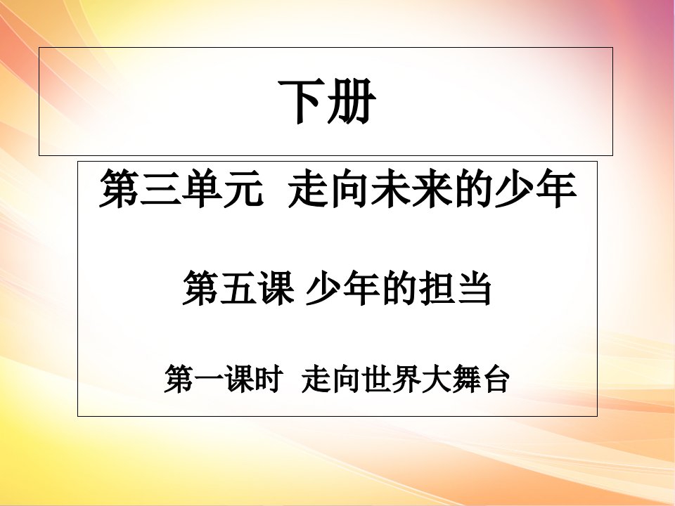 人教部编版九年级道德与法治下册第五课-第一课时课件