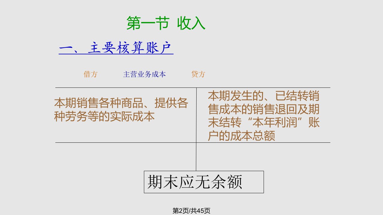 收入费用学习