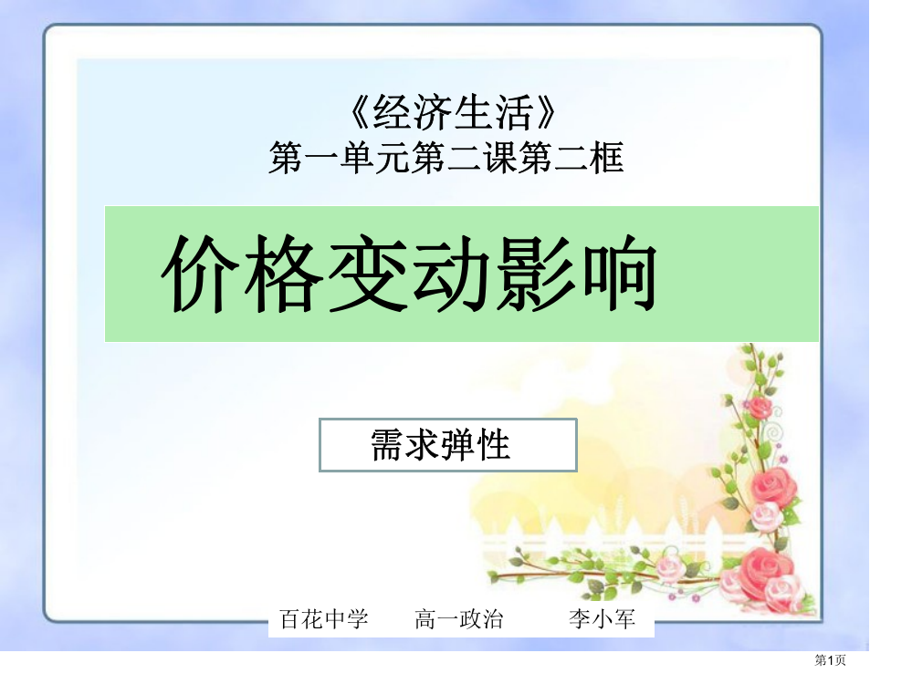 需求弹性曲线市公开课一等奖省赛课微课金奖PPT课件