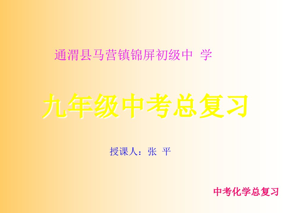 九年级化学总复习PPT课件