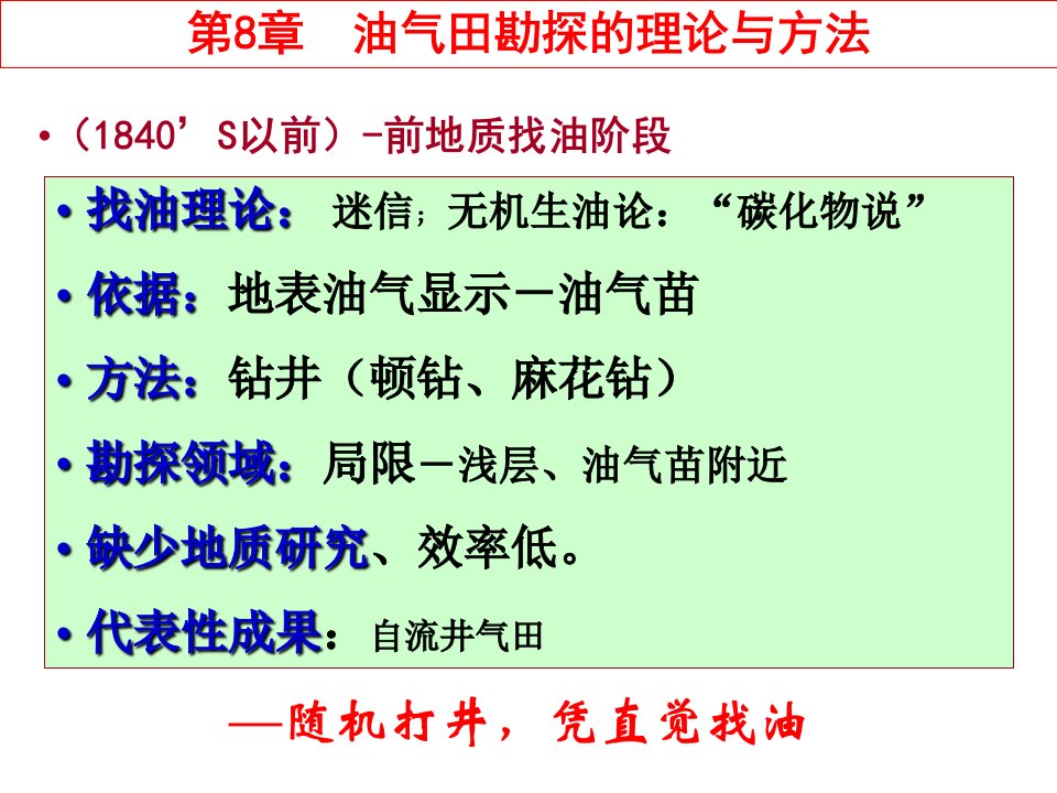 石油天然气地质与勘探第8章油气勘探的理论与方法gxsppt课件