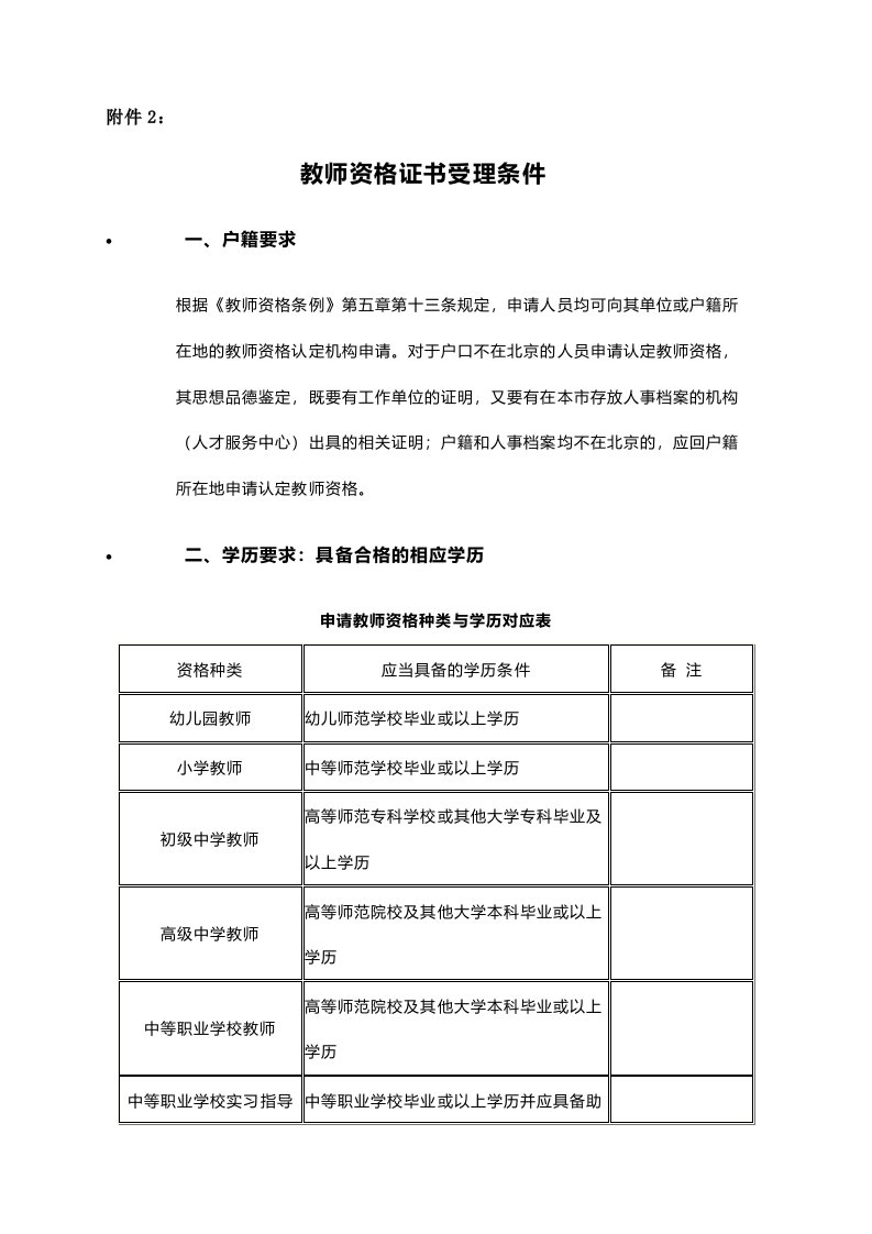 教师资格证书受理条件户籍要求根据教师资格条例第五