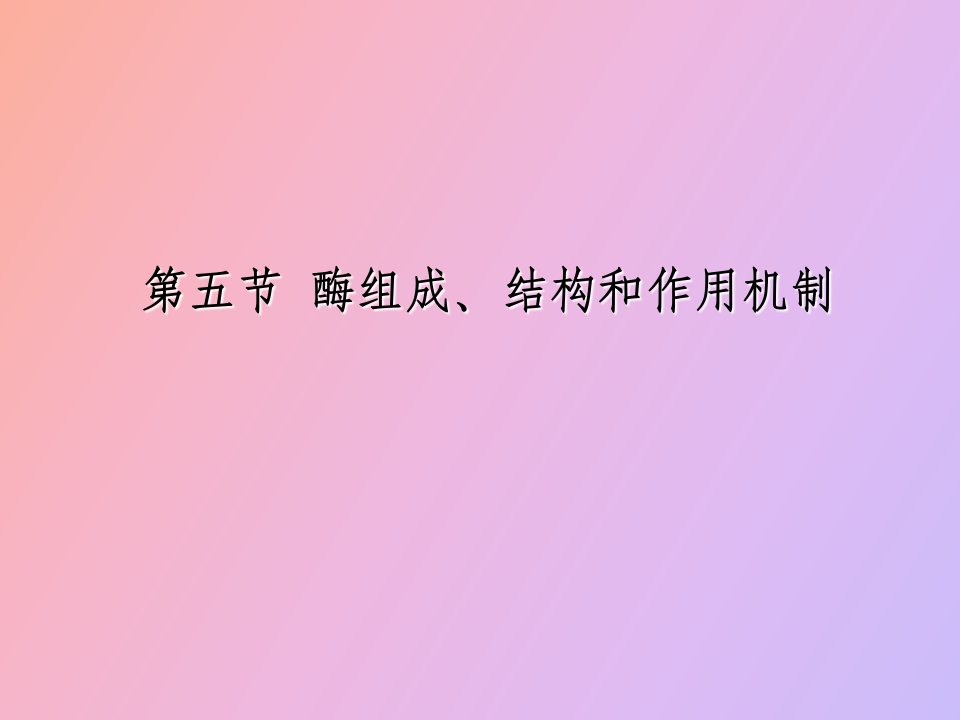 酶组成、结构和作用机制