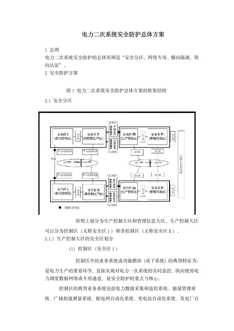 电监安全(2006)34号电力二次系统安全防护总体方案