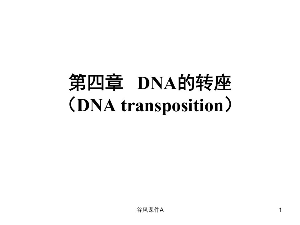 第四章DNA的转座分子生物学优课教资