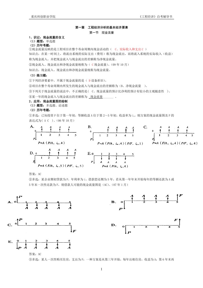 工程经济自考辅导手册(李林燕)