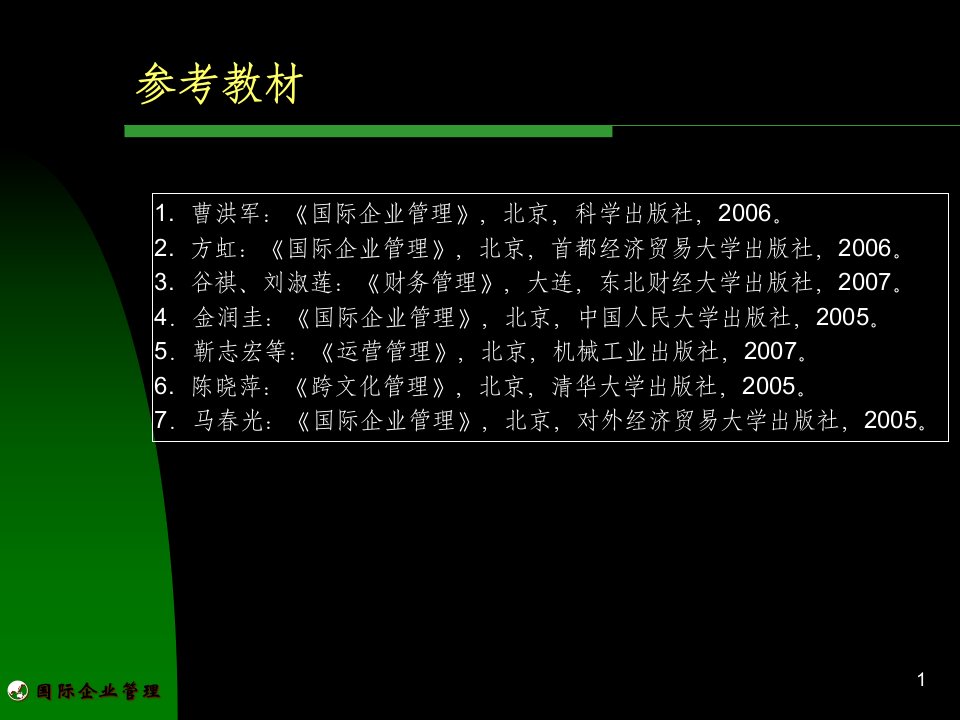 国际企业管理电子学习课件