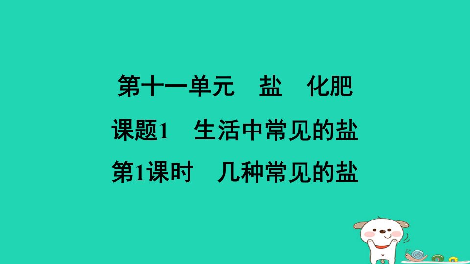 2024九年级化学下册第十一单元盐化肥课题1第1课时几种常见的盐习题课件新版新人教版