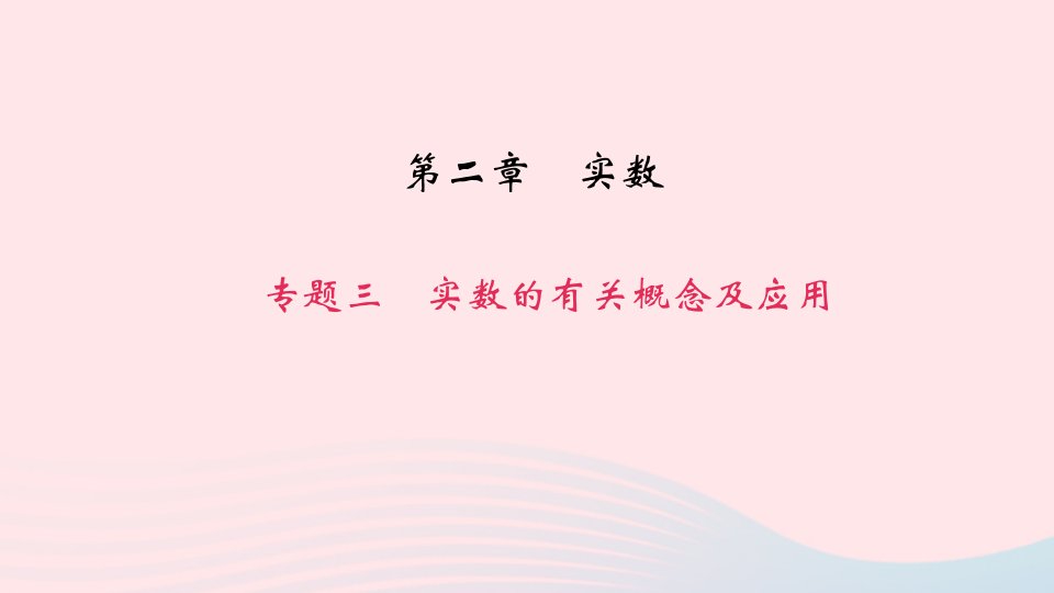 八年级数学上册专题复习三实数的有关概念及应用作业课件新版北师大版