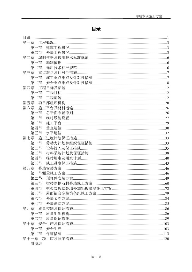 幕墙工程专项施工方案