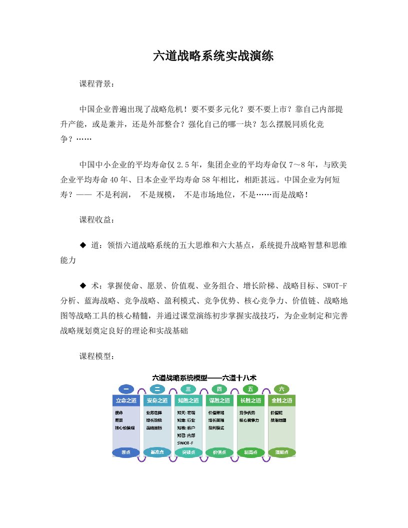 王生辉老师：《六道战略系统实战演练》