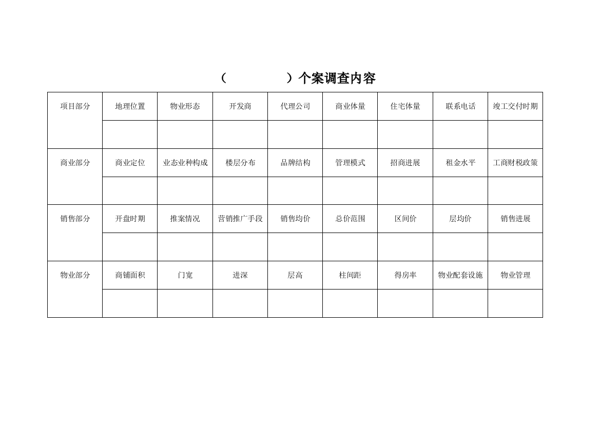 个案调查内容