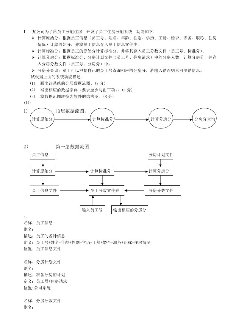 软件工程-数据流图(DFD)大题解析