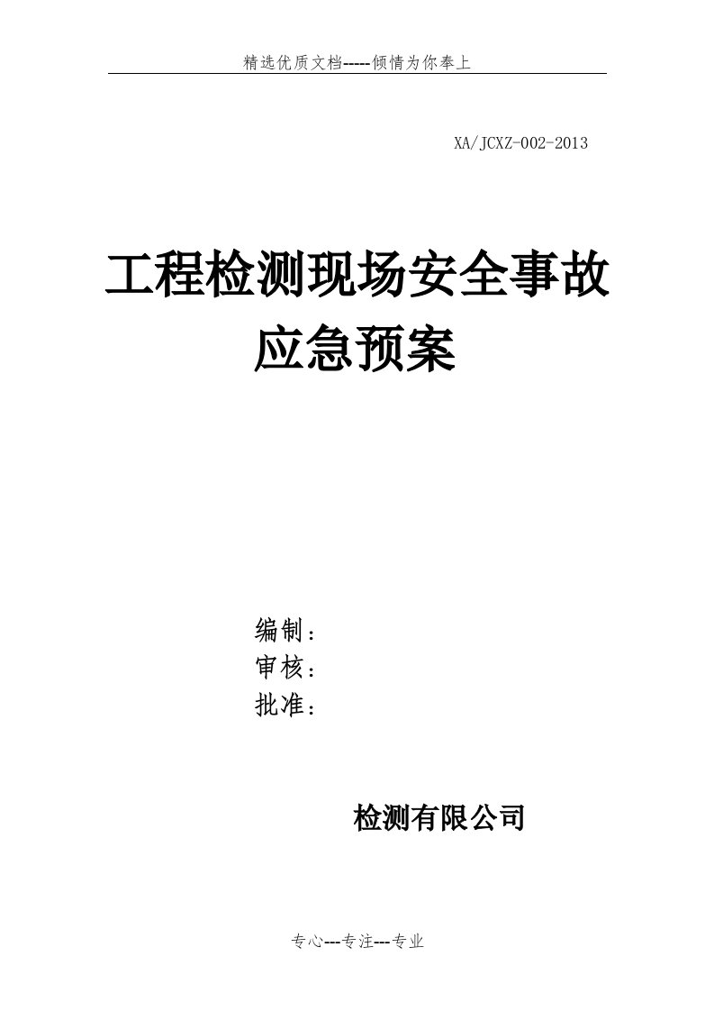 工程检测现场安全事故应急预案(共6页)