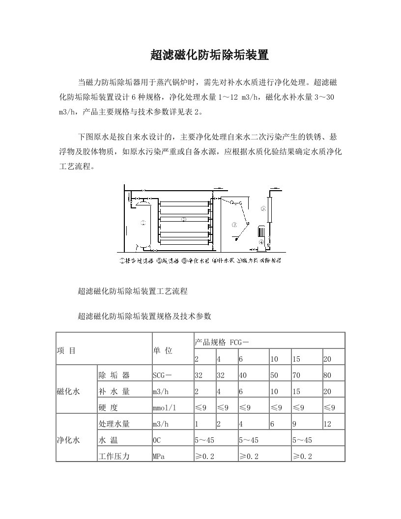 超滤磁化防垢除垢装置