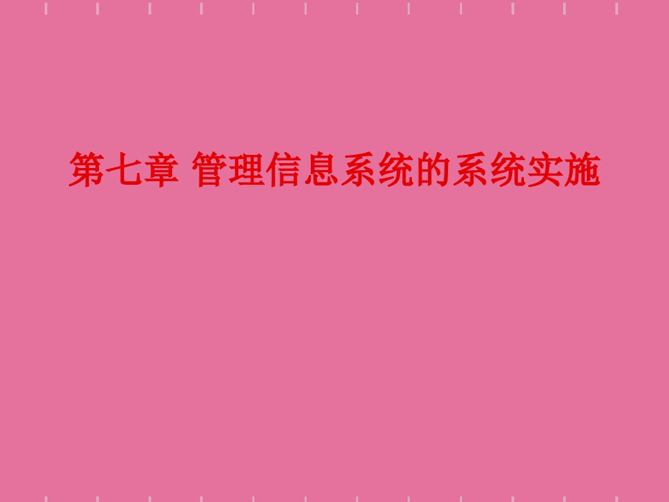 管理信息系统系统实施ppt课件