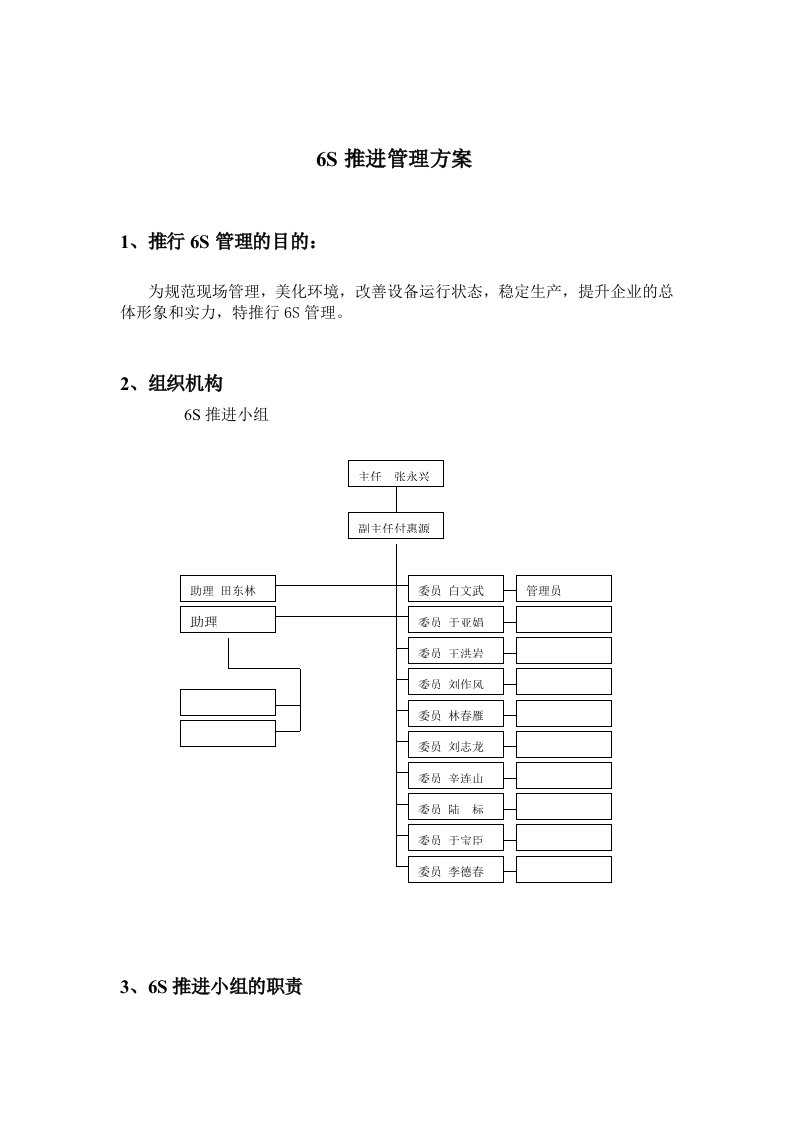 6S管理方案