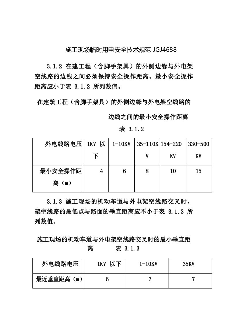 施工现场临时用电安全技术规范JGJ4688