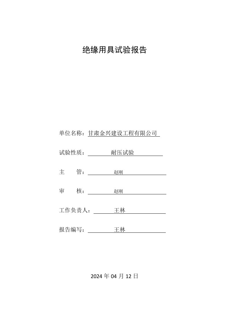 精选安全工器具检测报告