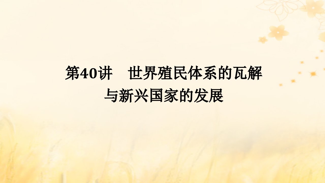 创新版2025版高考历史全程一轮复习第十单元现代文明的创新与调整__现代的世界第40讲世界殖民体系的瓦解与新兴国家的发展课件