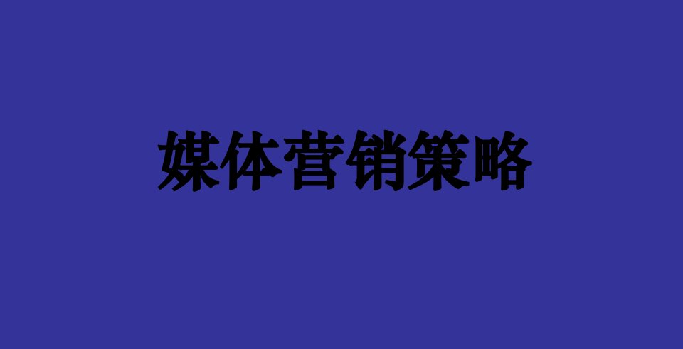 [精选]媒体营销策略培训