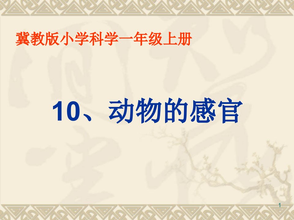 冀教版小学一年级科学上册第十课《动物的感官》课件