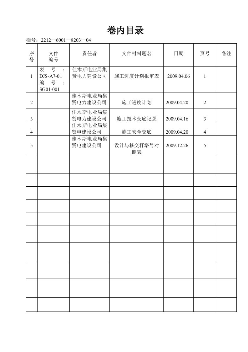 施工进度计划与技术交底记录