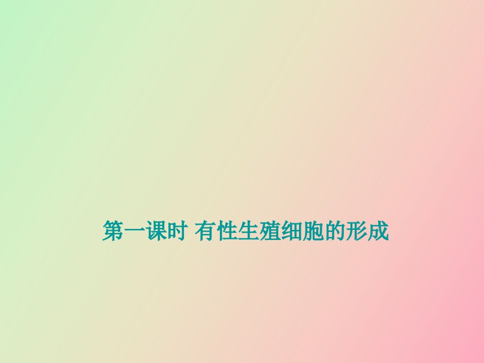 生殖细胞的形成