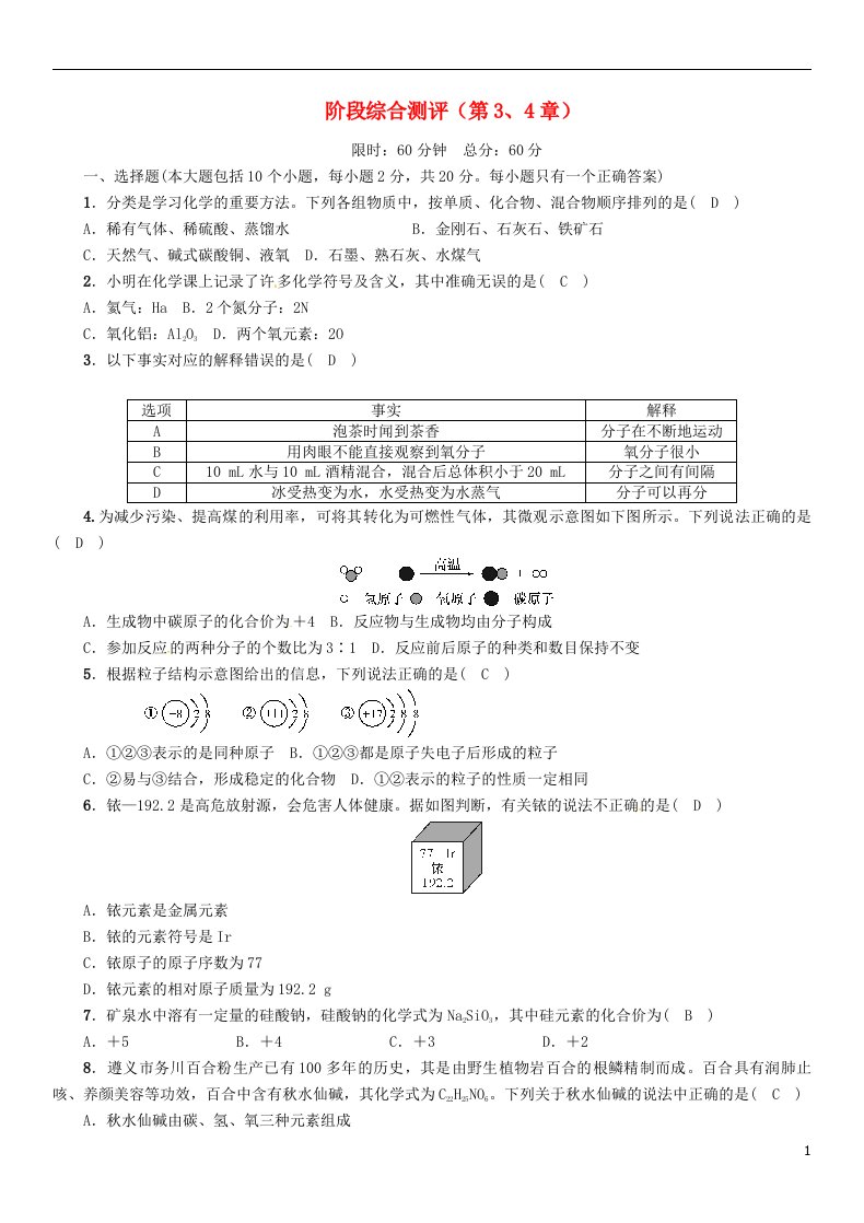 中考化学命题研究