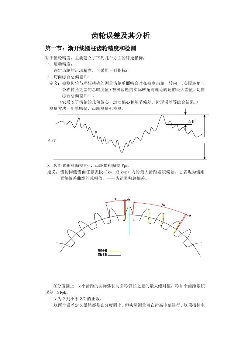 齿轮的误差及其分析