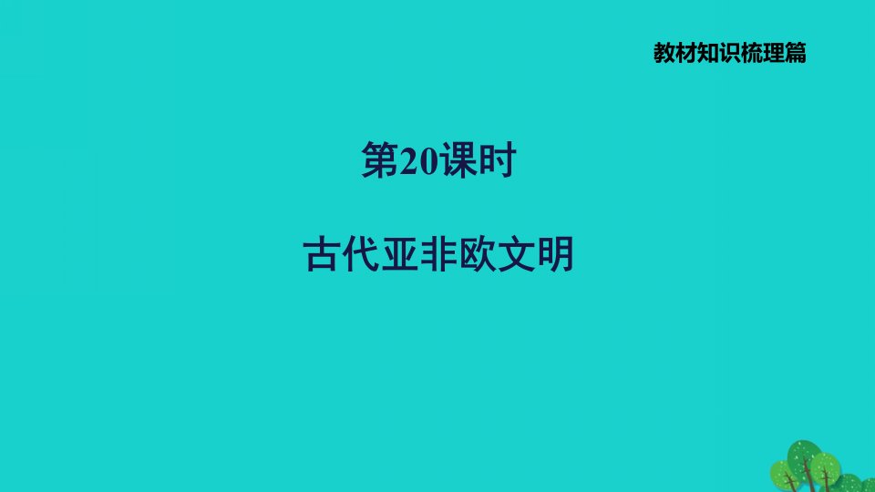 福建省2022年中考历史世界古代史第20课时古代亚非欧文明习题课件