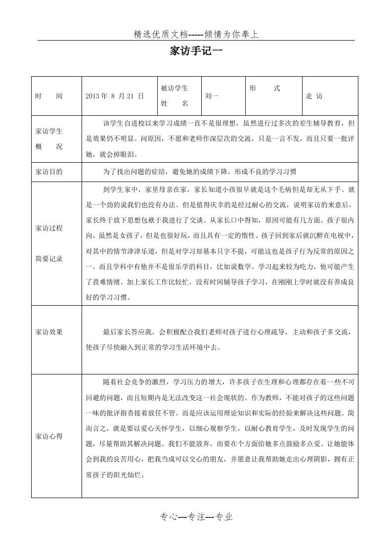 初三家访记录表(共6页)