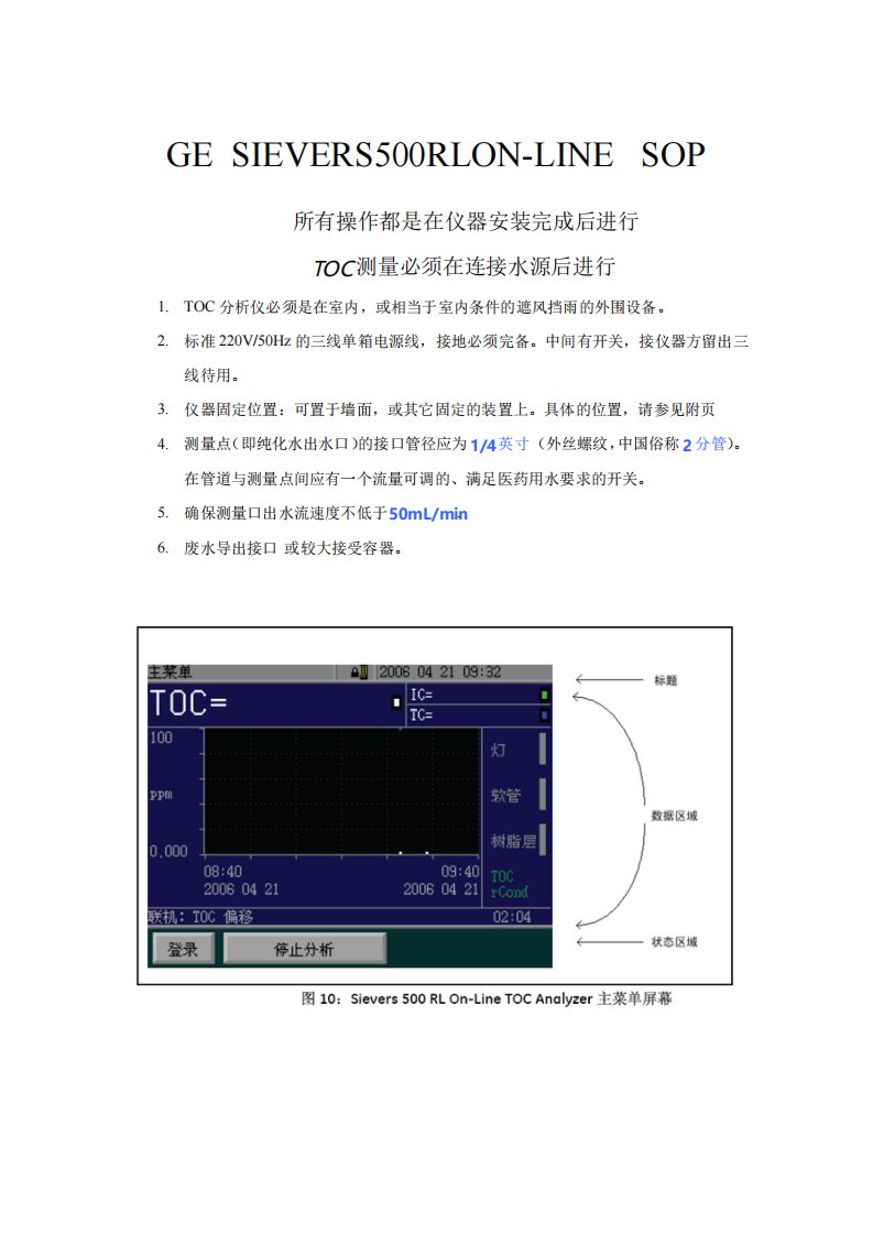 TOC500操作规程