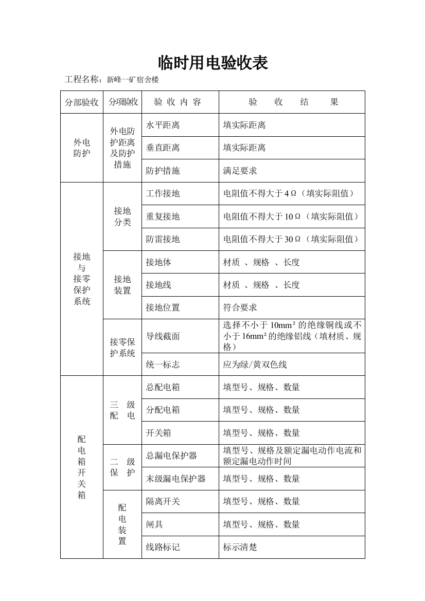 十二5临时用电验收表