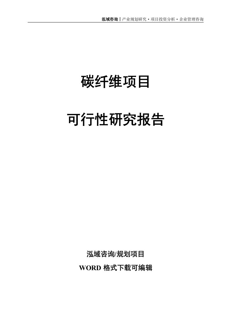 碳纤维项目可行性研究报告