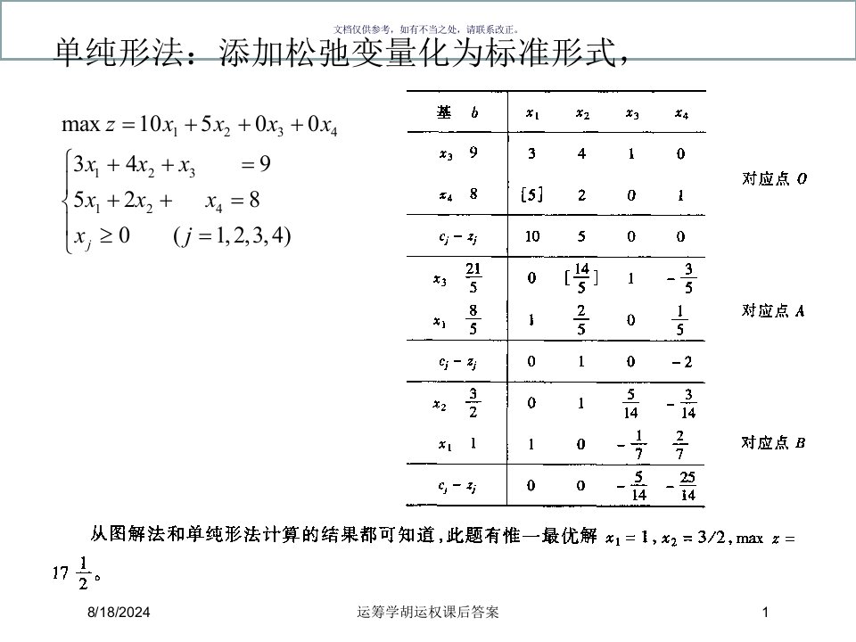 2021年度运筹学胡运权课后答案讲义