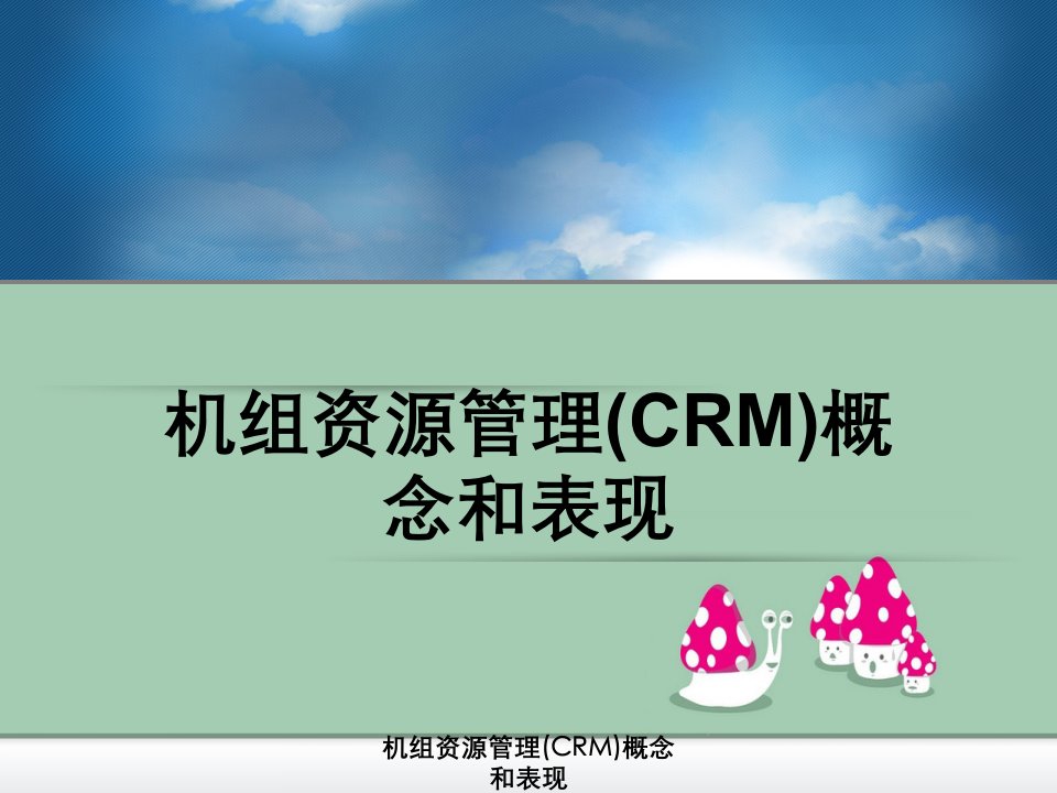 机组资源管理(CRM)概念及表现