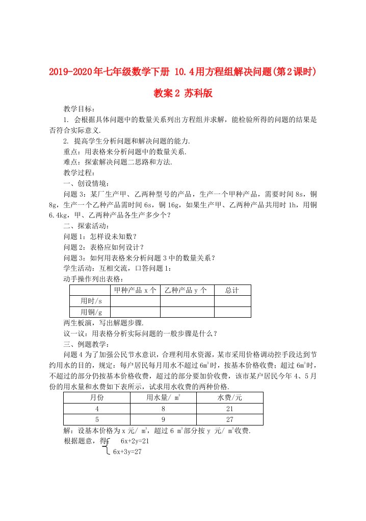 2019-2020年七年级数学下册