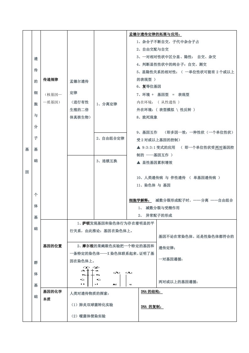 高中生物必修二一轮复习(好用)